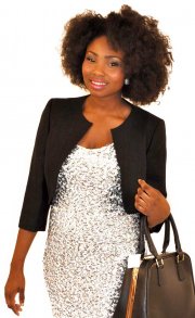 Black Linen Bolero Jacket